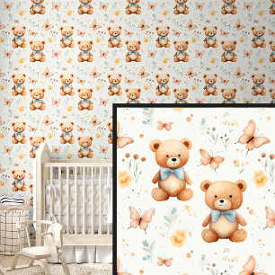 Papier Peint Brown Teddy Bear Amis & Papillons