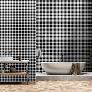 Papier Peint Buffle noir et blanc d'un pouces large Plaid