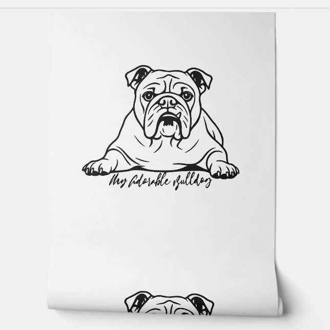 Papier Peint Buldogue adorable (Déroulement)