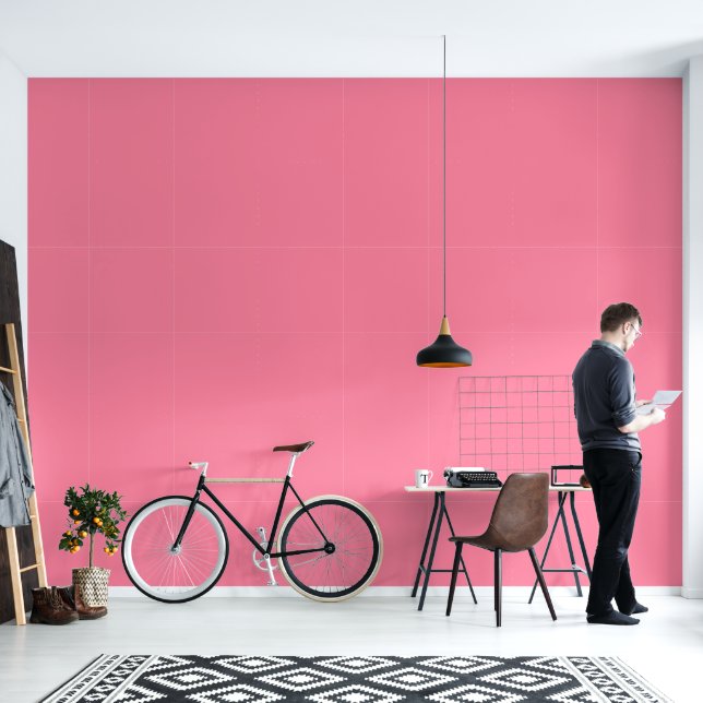 Papier Peint Bulle moderne rose clair couleur solide (Salon)