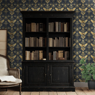 Papier Peint Bumblebee Motif Avec Arrière - plan Bleu