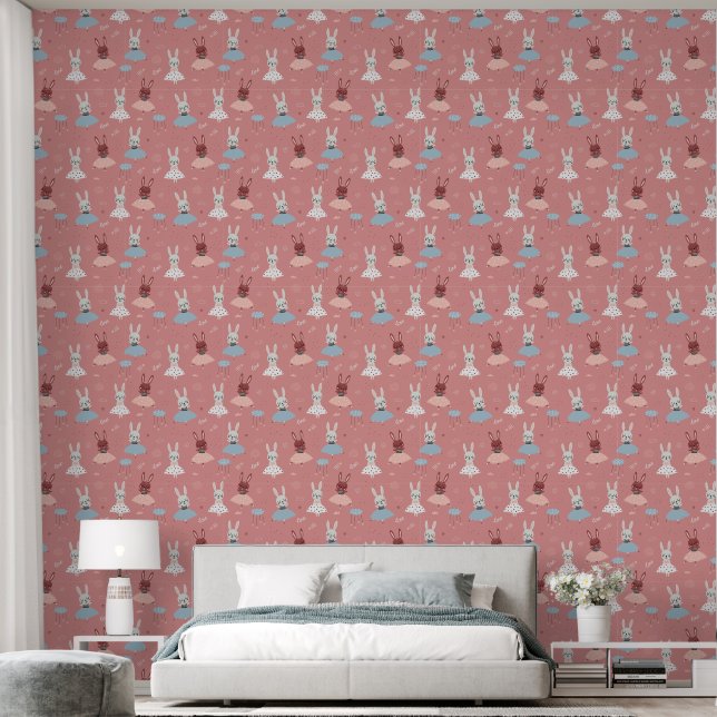 Papier Peint Bunny Ballerinas (Chambre à coucher)