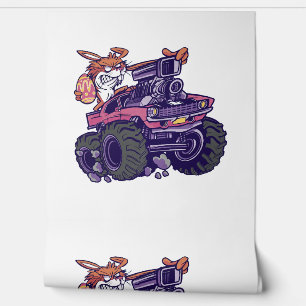 Papier Peint Bunny Pâques Sur Camion Monster