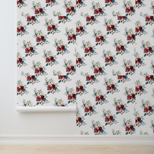 Papier Peint Burgundy Motif Floral Nature botanique