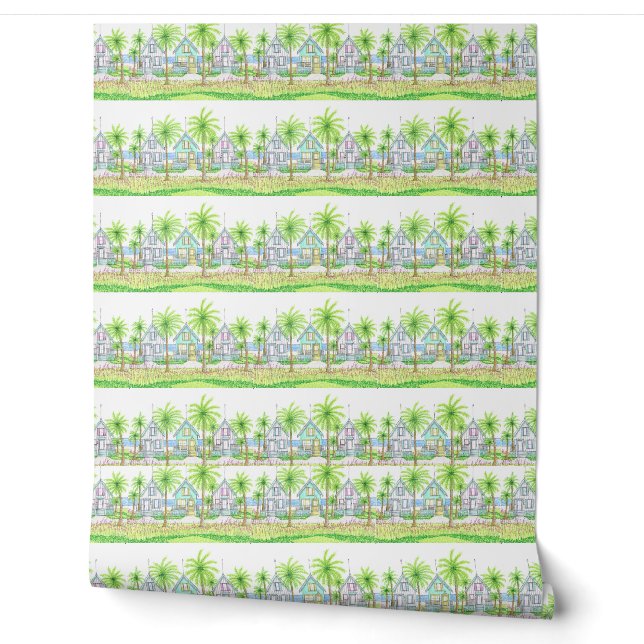 Papier Peint Cabanes Tropicales (Déroulement)