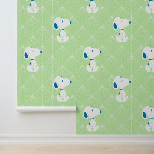 Papier Peint cacahuètes   Snoopy Green Deco Dreams Motif