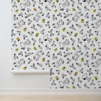 cacahuètes | Snoopy & Woodstock B&W Flower Motif