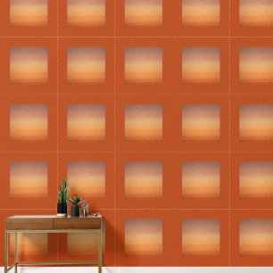 Papier Peint Cadre carré en mosaïque orange