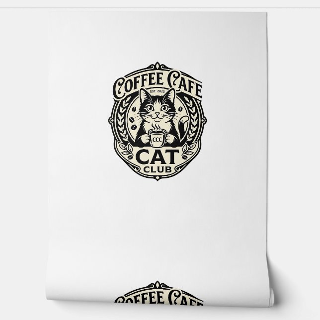 Papier Peint Café Café Chat Drôle Chat Graphique - Café Café Ca (Déroulement)