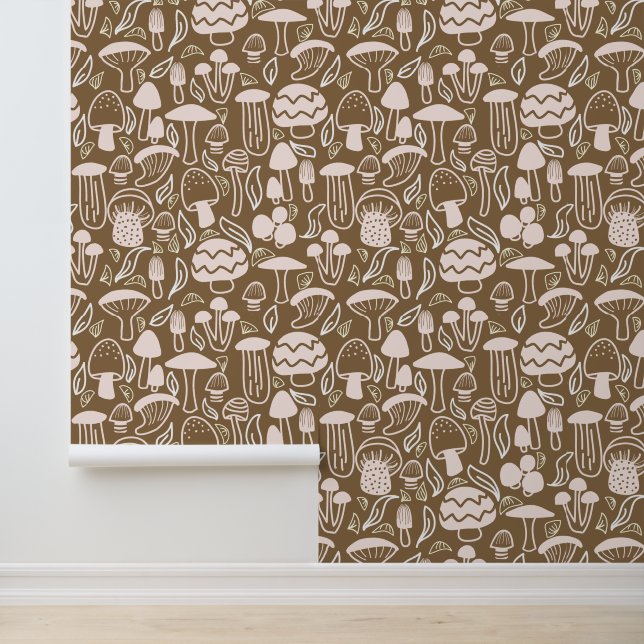 Papier Peint Café champignons Brown (Application)