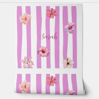 Papier Peint Cahier floral aquarelle lavande personnalisé