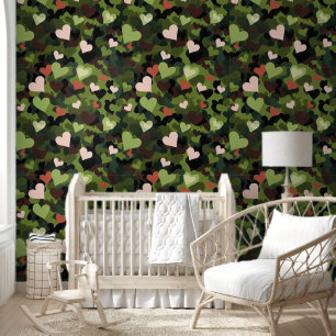 Papier Peint Camouflage du coeur vert