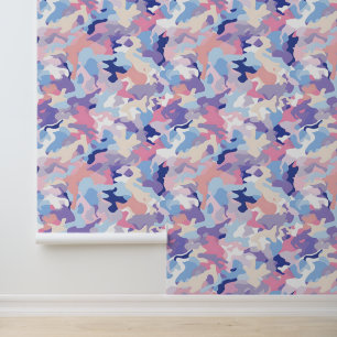 Papier Peint Camouflage Purple Pastel