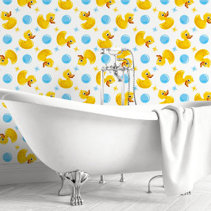 Papier Peint Canard en caoutchouc jaune et bulles