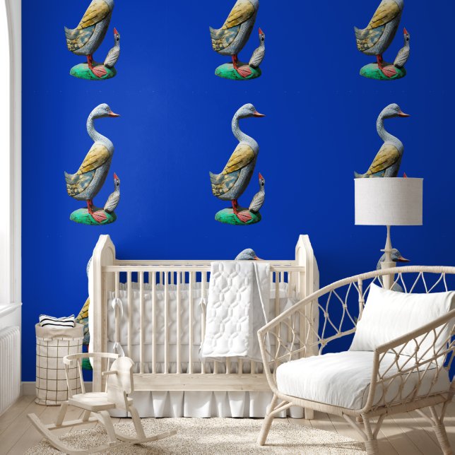 Papier Peint Canards patinés en bois (Enfants)