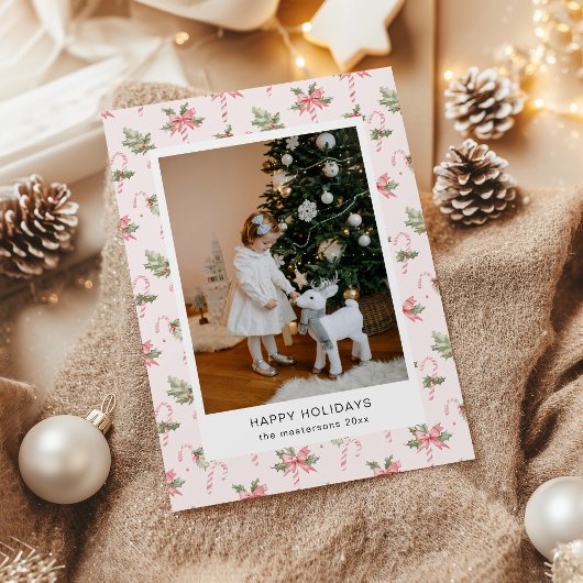 Papier peint Canes à bonbons roses Photo Carte de