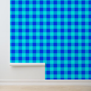 Papier Peint Carreaux Bleu Ciel Clair Aqua Tendance
