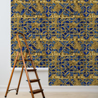 Carreaux Mosiac Bleu Or Motif Peel Stick