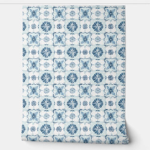 Papier Peint Carreaux Ocean Harmony Petite - Turquoise doux, bl