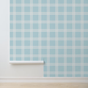 Papier Peint Carreaux/rayures/vichy bleus