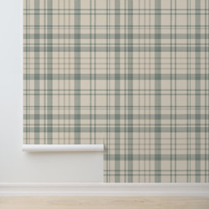 Papier Peint Carreaux Vert Beige Neutre
