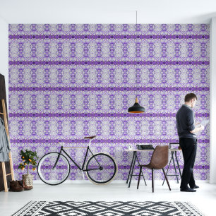 Papier Peint Carreaux violets - mosaïque, style grec,