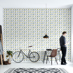 Papier Peint Carrelage bleu blanc