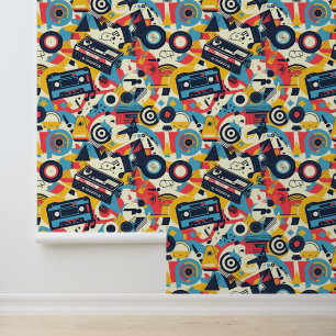 Papier Peint carrelage cool années quatre-vingts motif