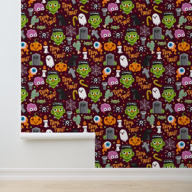 Papier Peint Carrelage cool de mélange Halloween (Application)