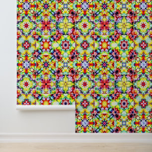 Papier Peint Carrelage méditerranéen, Carreaux d'encre d'alcool
