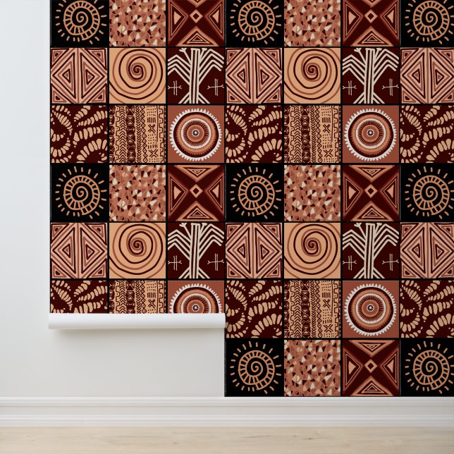 Papier Peint carrelé à thème africain (Application)
