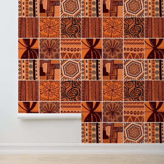 Papier Peint carrelé à thème africain (Application)