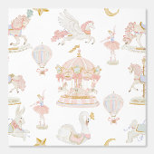 Papier Peint Carrousel d'aquarelle rose pastel Merry aller rond (Recto)