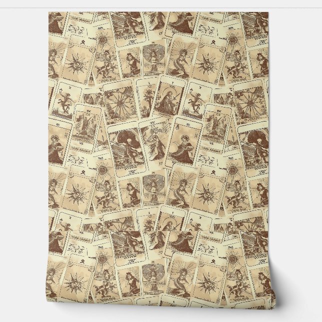 Papier Peint Cartes de Tarot Sepia vintage Look (Déroulement)