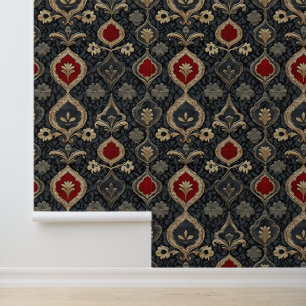 Papier Peint Casino Jeux de jeu Rouge & Noir Damask Royal