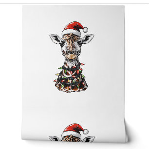 Papier Peint Casquette de Noël de la Giraffe Noël Noël Noël