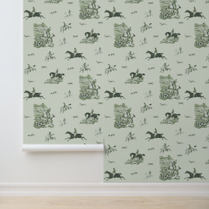 Papier Peint Cavaliers de chasse au renard vintage avec chiens