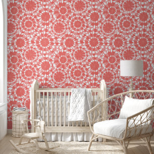 Papier Peint Cercles Abstraits fleuris shibori