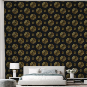 Papier Peint Cercles Art Déco Or Moderne