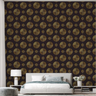 Papier Peint Cercles Art Déco Or Moderne