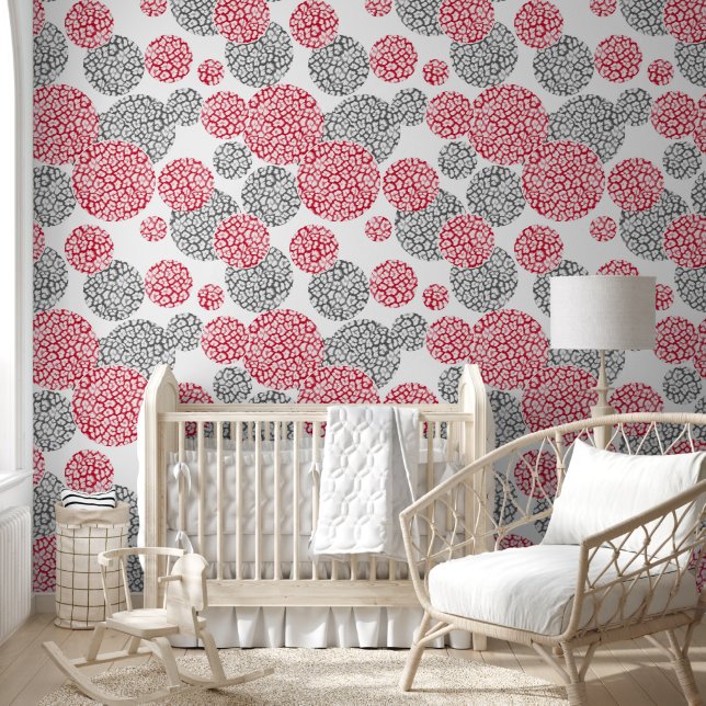 Papier Peint Cercles avec impression de peau de léopard grise e (Enfants)