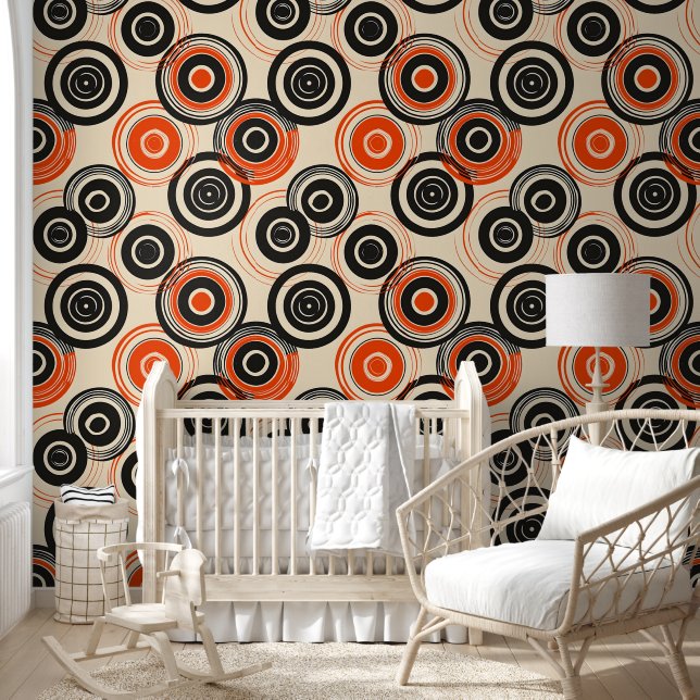 Papier Peint Cercles concentrés rétro (Enfants)