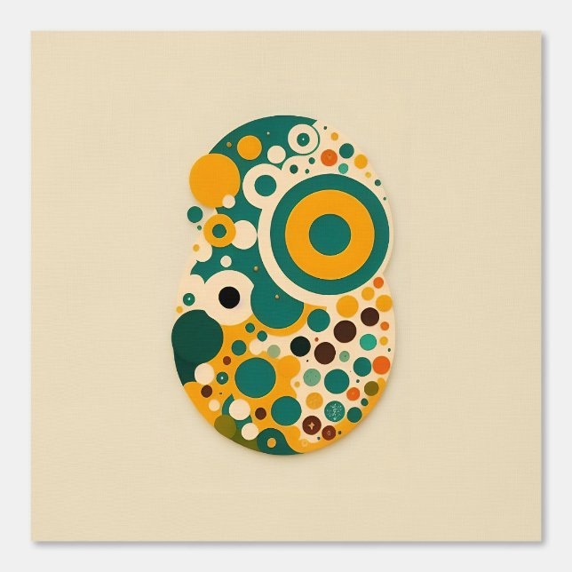 Papier Peint Cercles rétro colorés Art Abstrait (Recto)
