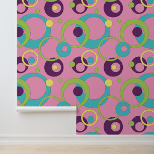 Papier Peint Cercles roses funky