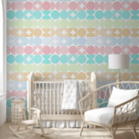 Cercles verts bleu rose clair Motif
