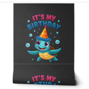 Papier Peint C'est mon anniversaire jolie tortue de mer océan f