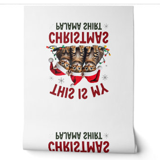 Papier Peint C'est mon maillot de pyjama de Noël Chaton Amoureu