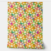 Papier Peint Chainmail floral en Crème (Déroulement)