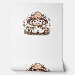 Papier Peint Champignons Cow Cottagecore _1