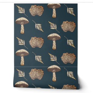 Papier Peint Champignons et fougères automnaux